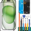 OLED for iPhone 15 Pro LCD Screen Replacement for iPhone 15 Pro A2848 Touch Screen Display Assembly A3101 A3104 A3102 (Black)