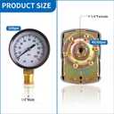 1"x 11"Well Pressure Tank Tee Kit with 40/60psi Pressure Switch,Brass Pressure Tank Installation Kit for Water Well, Fit Most pressure tanks with diameters up to 16 Inch