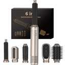 Hair Dryer Brush 6 in 1 Hair Styler 60000RPM Powerful Blow Dryer Brush Professional Hot Air Styler 1000w Detachable Hot Air Brush Hair Styling Tools Auto Wrap Curlers Thermal Brush Straightener Gold