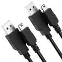 Vancle 2 Pack for PS3 Controller Charging Cable, 3.3ft Mini USB Cable for Sony PS3/ PS3 Slim/PS Move Controllers, TI84 Plus CE, MP3 Player, Digital Cameras
