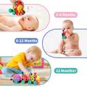 MOONTOY Toddler Train Toys for 1 Year Old Boy Birthday Gift Easter Basket Stuffers, Musical Push Go Baby Car Toys for Toddlers 1-3 0-2, Baby Boy Toys 6-12 Month, Infant Rattle 5 6 7 8 9 10 11 12 Month
