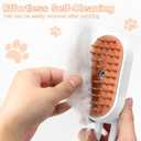 3 x Steam Brush for Cat & Dog  3-in-1 Spritz Pet Spray Hair Removal Comb for Grooming & Shedding Steam  Water Brush for Long & Short Haired Pets Includes Two Bottles Waterless 2*Shampoo (7.8-90ML, white)