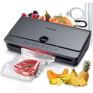 Yarmisun Vacuum Sealer for Food 90Kpa Powerful Vacuum Sealing Machine 7 in 1 Modes with Freshness Storage Bag Powerful Big Size (No pressing needed)