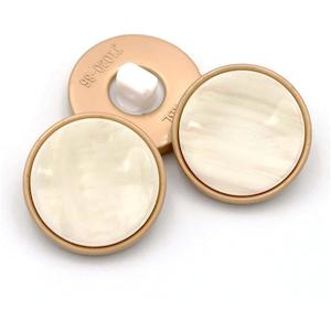 5 Pcs Round Metal Buttons Vintage Decorative Buttons for Craft Embellishments(White-2,18mm)