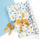 2 x The Dreidel Company Happy Hanukkah Hanukkah Design Gift Wrap Paper Chanukah 17.5" X 180" In, 15 Ft. Long Each, 2 Rolls