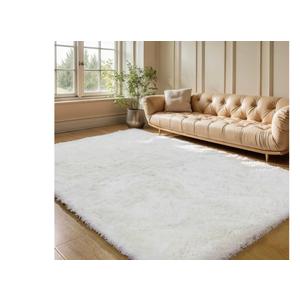 KCHOWUA Cream White Fluffy Shag Rug for Bedroom,4'x6' Machine Washable Soft Shaggy Fuzzy Small Area Rugs for Living Room,Cute Furry Plush Kids Rugs Nursery Dorm Boys Girls Bed Room Carpets,Ivory