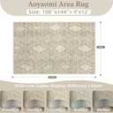 Area Rug for Living Room 9x12: Large Washable Boho Moroccan Rugs Geometric Neutral Rug, Non-Slip Foldable Modern Farmhouse Indoor Floor Carpet for Bedroom Dining Table Home(Cream Beige, 9'X12')