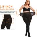 2 x Plus Size Tights for Women 80D Soft Solid Color Opaque Pantyhose High Waist Control Top Stockings 2 Pairs (XXXL)