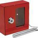 Barska Red Key Lock Breakable Glass Window Alarm Emergency Key Storage Lock Box with Attached Hammer for Home and Business (AX11838 Small)