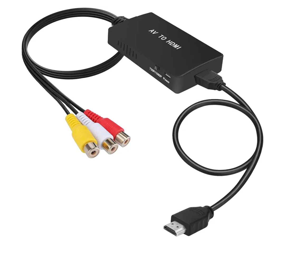 Tengchi RCA to HDMI Converter, Composite to HDMI Adapter Support 1080P PAL/NTSC Compatible with PS one, PS2, PS3, STB, Xbox, VHS, VCR, Blue-Ray DVD Players