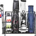 Mythinglogic Golf Storage Garage Organizer, Golf Bag Storage Stand and Other Golfing Equipment Rack, Extra Storage Rack for Golf Clubs,3 golf bag rack