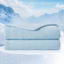 Amlie Home Waffle Cooling Comforter King Size, Q-Max 0.45 Reversible Lightweight Cooling Blanket for Hot Sleepers, Breathable Bedding for Night Sweats, 106"x90", Sky Blue