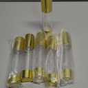 6Pcs 1oz/30ml Clear Airless Pump Bottles with Funnel and labels Sticker Travel Size Dispenser Refillable Cosmetic Containers For Foundations, Cream, Serums, Shampoo (Gold)