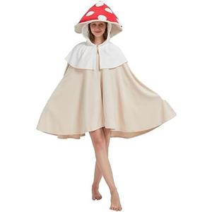 YUTCOTC Mushroom Costume Mushroom Cape Fun and Comfy Adult Costume for Women and Men L