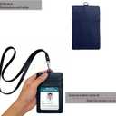 Genuine Leather Badge Holder Card Holder Cowhide Leather ID Badge Holder with Lanyard,2 Card Packs,Neck Lanyard Strap,Offices ID, School ID, Driver Licence Includes A Wrist Strap
