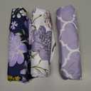 AMROSE 3 Pack Soft Floral Crib Sheets for Baby Girls, 28'' X 52'' Fitted Crib Sheets for Crib and Toddler Mattress Pad, Silk Touch Gentle Breathable Microfiber, Violet