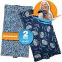 SunnyBay Small Microwave Heating Pad, Microwavable Versatile Heated Neck and Shoulder Wrap for Back Pain and More, Moist Heat Cotton-Fleece Pad, 6x11 Inches, Whispy and Royal Flower, Pack of 2