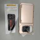 ATATOO for iPhone 17 Case with Card Holder (Store 3-5 Cards) & [RFID Blocking] & Slide Lens Cover, Military Grade Protection, Silicone Protective Wallet Cover Case for iPhone 17 6.3" 2025, Rose Gold