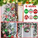 Hungdao 30 Pcs 2.36 Inches Shatterproof Christmas Tree Ball Ornaments Set, Plastic Red Green White Elf Glittering Xmas Hanging Bulbs Pendants for Christmas Tree Decoration Holiday Party Home Decor