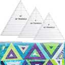 Kigley 3 Pcs 60 Degree Triangle Ruler for Quilting 8 9 10 Inch Acrylic Template Rulers Quilting Sewing Layer Cake Patchwork Supplies for Cutting Pattern DIY Craft(Clear)