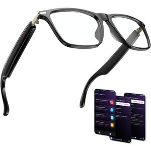 AI Translation Smart Glasses, Bluetooth 5.4 for Men Women with 155 Language & Accents, Chat GPT, Music Playback & Hands-Free Calls, UV & Blue Light Protection for Meeting,Driver,Travel