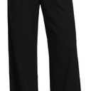 Feiersi Womens Wide Leg Pants Stretchy Work Dress Pants High Waist Business Casual Slacks Trousers 28" (Medium, 01 Black)