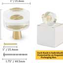 6Pcs Acrylic Round Cabinet Knobs - Gold Lucite Knobs, Clear Glass Dresser Pulls Crystal Decorative Draw Knob Luxury Vanity Knob Solid Brass Furniture Pull for Cupboard Kitchen Drawer