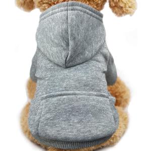 Jecikelon Winter Dog Hoodie Sweatshirts with Pockets Warm Dog Clothes for Small Dogs Chihuahua Coat Clothing Puppy Cat Custume (Grey, Small)