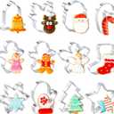 Christmas Cookie Cutters Set, 12 Pieces Stainless Steel Metal Christmas Cookie Cutters Shapes - Gingerbread Men,Christmas Tree,Snowflake, Candy Cane, Santa Face, Star and More