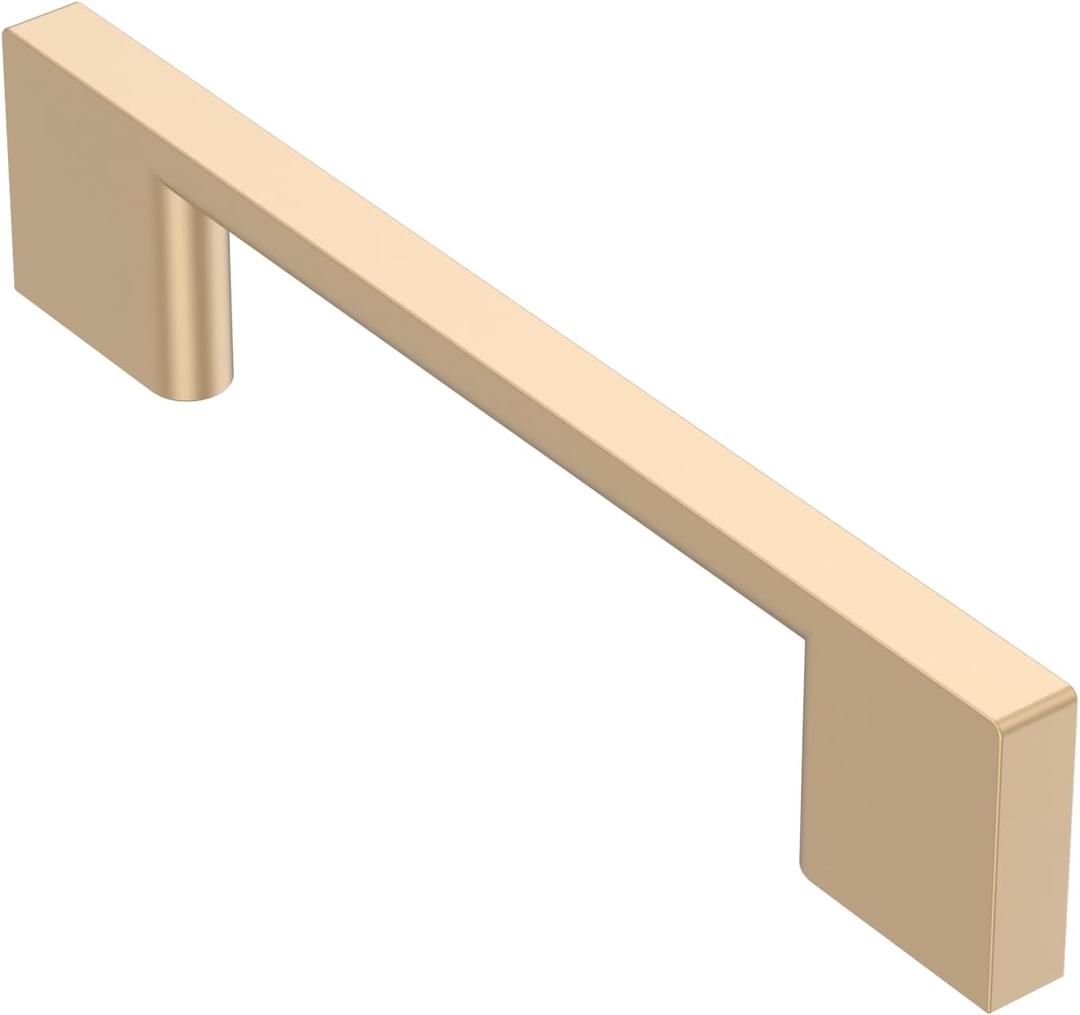 Alzassbg 10 Pack Champagne Copper Cabinet Pulls, 3-3/4 Inch(96mm) Hole Centers Rectangle Cabinet Handles Kitchen Pulls for Drawers and Cabinets AL3051SCG