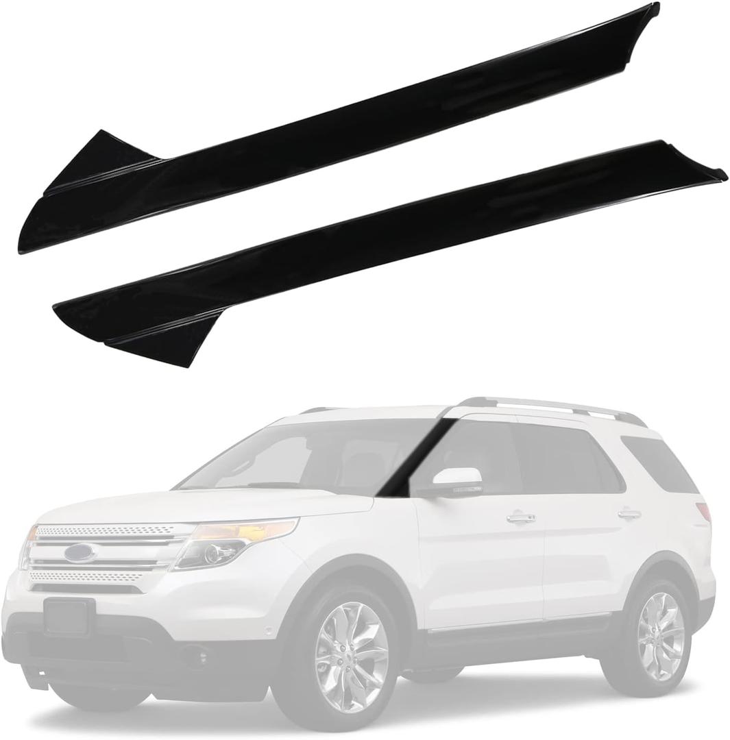 CARMOCAR A-Pillar Front Molding Windshield Outer Trim Replacement for 2011-2019 Ford Explorer 4 Door Utility (Left & Right) Replaces BB5Z-7803145-AA BB5Z-7803137-AB BB5Z7803136AA BB5Z7803136AB