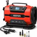 AstroAI Tire Inflator Portable Air Compressor Pump 150PSI 12V DC/110V AC with Dual Metal Motors&LED Light, Automotive Car Accessories&Two Modes for Car, Bicycle Tires and Air Mattresses, Red