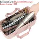 NISHEL Hair Tools Travel Carrying Bag, Portable Hair Air Wrap Dryer Case, Hair Dryer/Curling Iron/Airstraight Attachment Organizer, Pink