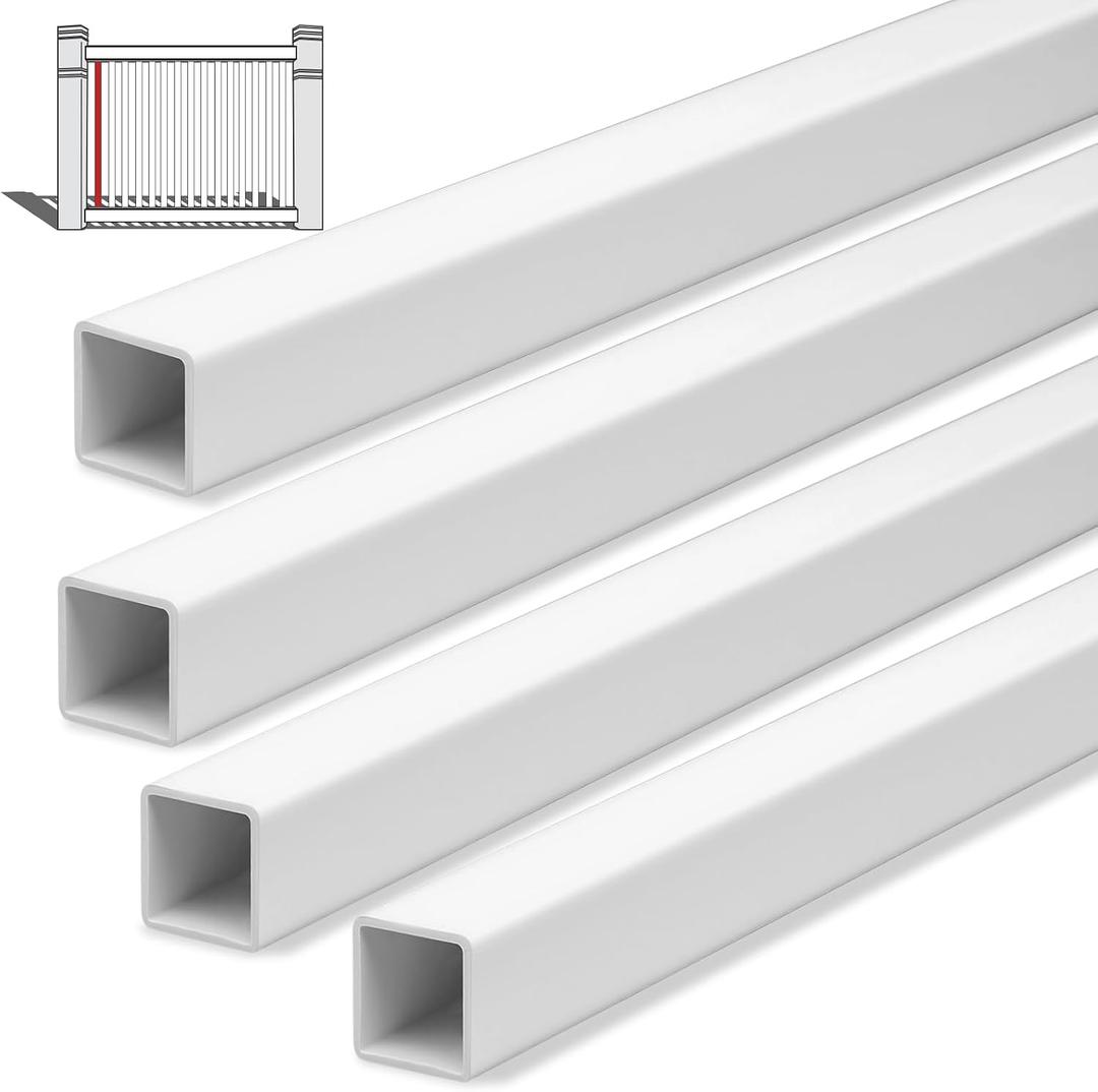Yaocom Vinyl Railing Spindles, 1-3/8" Sq X 32", 4 Pack