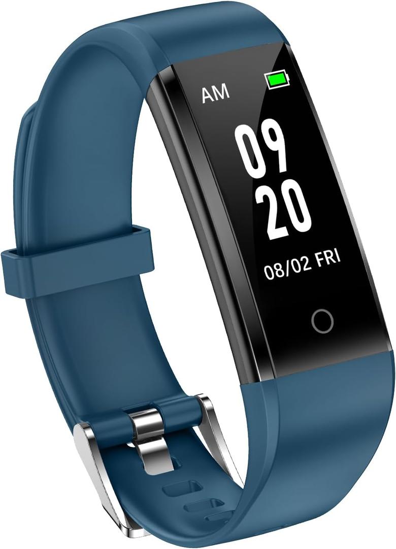 Pedometer Watch for Walking, No Bluetooth No App/Phone Required, Simple Fitness Tracker for Women Men, Step Counter/Tracker with Calories & Distance IP68 Waterproof, Blue