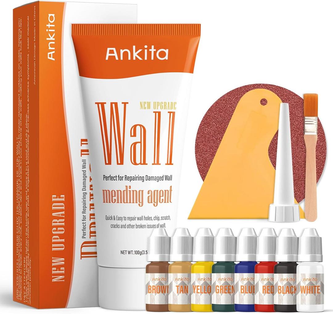 Spackle Wall Repair Kit(Color Match), Drywall Repair Filler for Wall Hole, Exterior Wall Putty for Filling Holes, Wall Mending Agent with Scraper, Easy Patch Paste Solution to Fill Wall Dent & Scratch