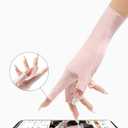 Women Fingerless Gloves Summer UV Protection Gloves Cool Ice Silky Sun Block Driving Unisex (One Size, Pink+white)