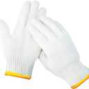 Work Gloves Hand Working Gloves Safety Grip Protection Work Gloves Men Women BBQ Thicker Industry Knitted Cut Repair Gloves Durable String Knit for Work Safety Thick Cotton (Yellow, 6Pcs)