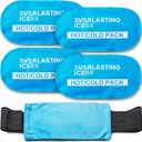 Gel Ice Packs for Injuries Reusable, Hot & Cold Gel Wrap (4 Pack), Adjustable & Flexible, Long Lasting Instant Compression for Back, Knees, Shoulders, Elbows, Neck, Foot & Ankle