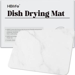 HBlife 23.5" X 15" Large Stone Dish Drying Mat, Quick Drying Super absorbent Dish Mat Drying Kitchen Mat for Kitchen Counter, Stone Bath Mat for Bathroom - Marble Pattern