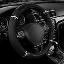 Road Comfort Leather Steering Wheel Cover Premium Anti-Slip Car Steering Wheel Grip Cover Universal Fit for 14.515.5 Cars, Trucks & SUVs 