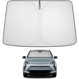 Proadsy 2025 Upgrade Windshield Sun Shade Custom Fit Chevy Bolt 2017-2024 2025 (NOT for Chevy Bolt EUV) 4-Layer Foldable Front Sunshade Protector Sun Visor Blocks UV Rays Keep Car Cooler