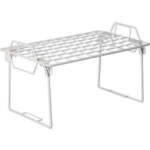 Whitmor Wire Grid Stacking Shelf Small, White (1-TIER, 7"L x 12"W x 7"H)