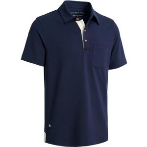 Mens Long and Short Sleeve Polo Shirts Pocket Casual Solid Cotton Blend Drop Cut Collared Polo Shirts for Men, Size XL 