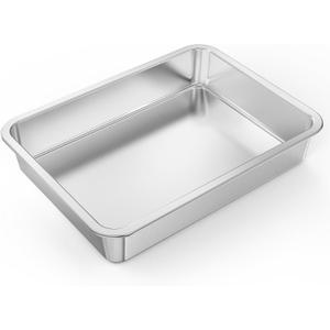 onlyfire Stainless Steel Baking Pan Barbeque Grilling Pan for Baking Breads, Grilling Chicken, Vegetables,15.5" X 11.6" X 2.8"