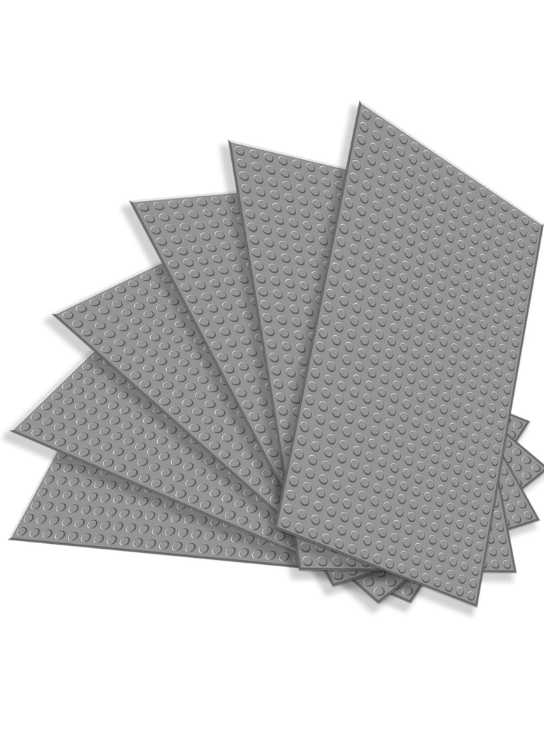 TORMEN 10x5 inch Classic Baseplates, Building Bricks Plates Compatible for Major Brands, & STEM Activities, Inspiring Creativity & Learning(Light Gray*6)