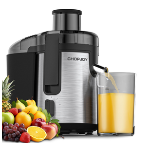 CHOPJOY Juicer Machine, 500W Juicer for Fruit and Vegetable, Compact Centrifugal Juicer Extractor Juice Maker with 3-Speed Setting, Easy to Clean, Stainless Steel, BPA Free, Normal, Black, AMR513