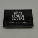 Boat Fender Covers | Several Size Options | Black & Navy Blue | 1, 2 & 4-Pack | Polyester (4-Pack, Black, 8 x 22)