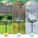 Freestanding Bird Bath for Outside, Metal Birdbath with Removable Bowl and Sturdy Base, 11.5'' Bird Feeder for Outdoors Garden Patio Yard Lawn Decor, Easy to Install(Green)