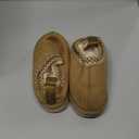 SMajong Kids Slippers Plush Warm Girls Fuzzy House Slippers Boys Platform Slipper Slip-on Shoes Winter Indoor Outdoor (9.5 Toddler, Beige)